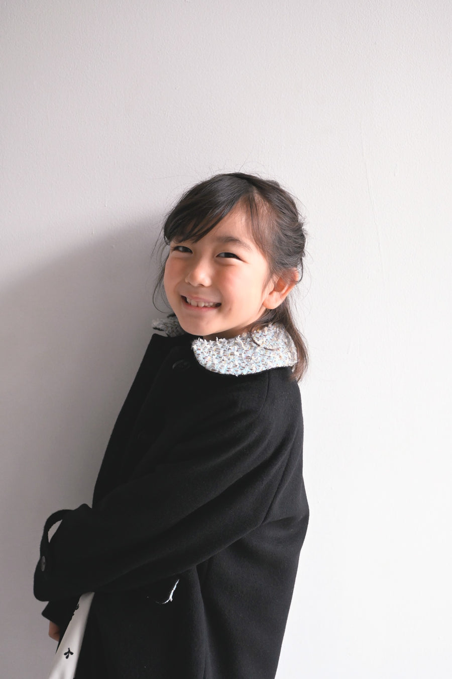 【ORDER】Tweed collar coat / black