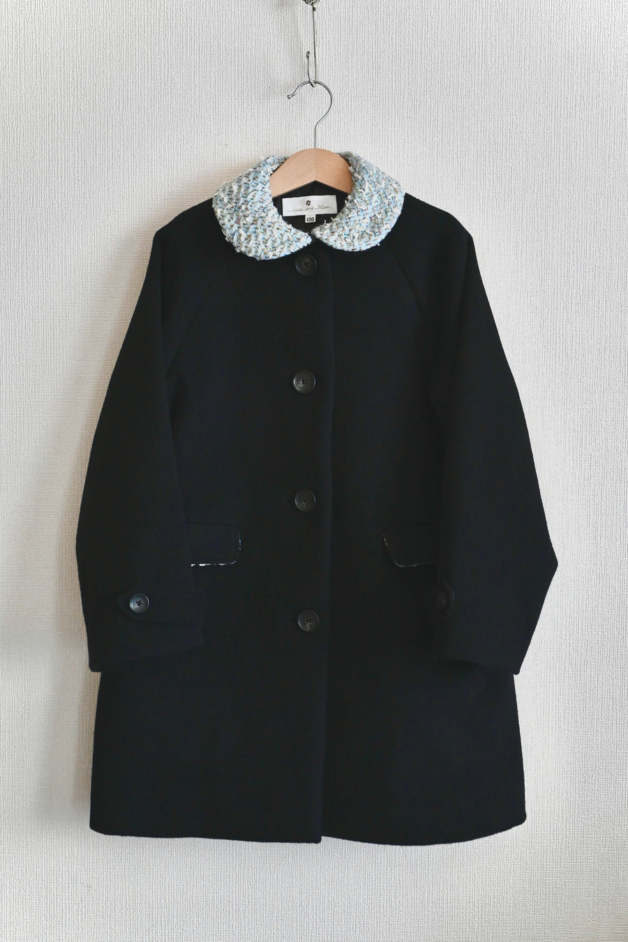 【ORDER】Tweed collar coat / black