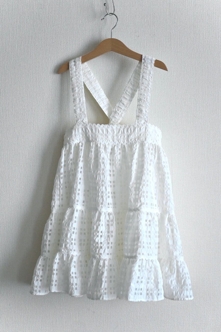 【ORDER】Check organdy skirt / white