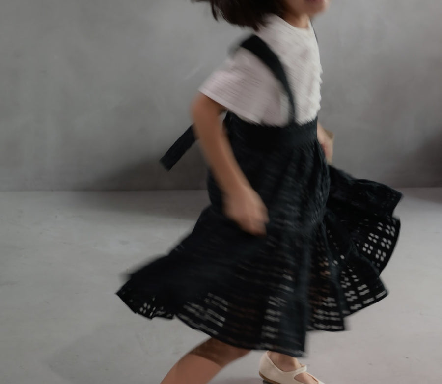 【ORDER】Check organdy skirt / black