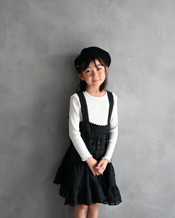 【ORDER】Check organdy skirt / black