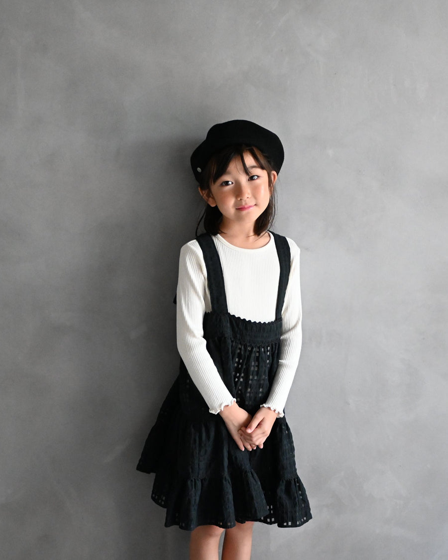 【ORDER】Check organdy skirt / black