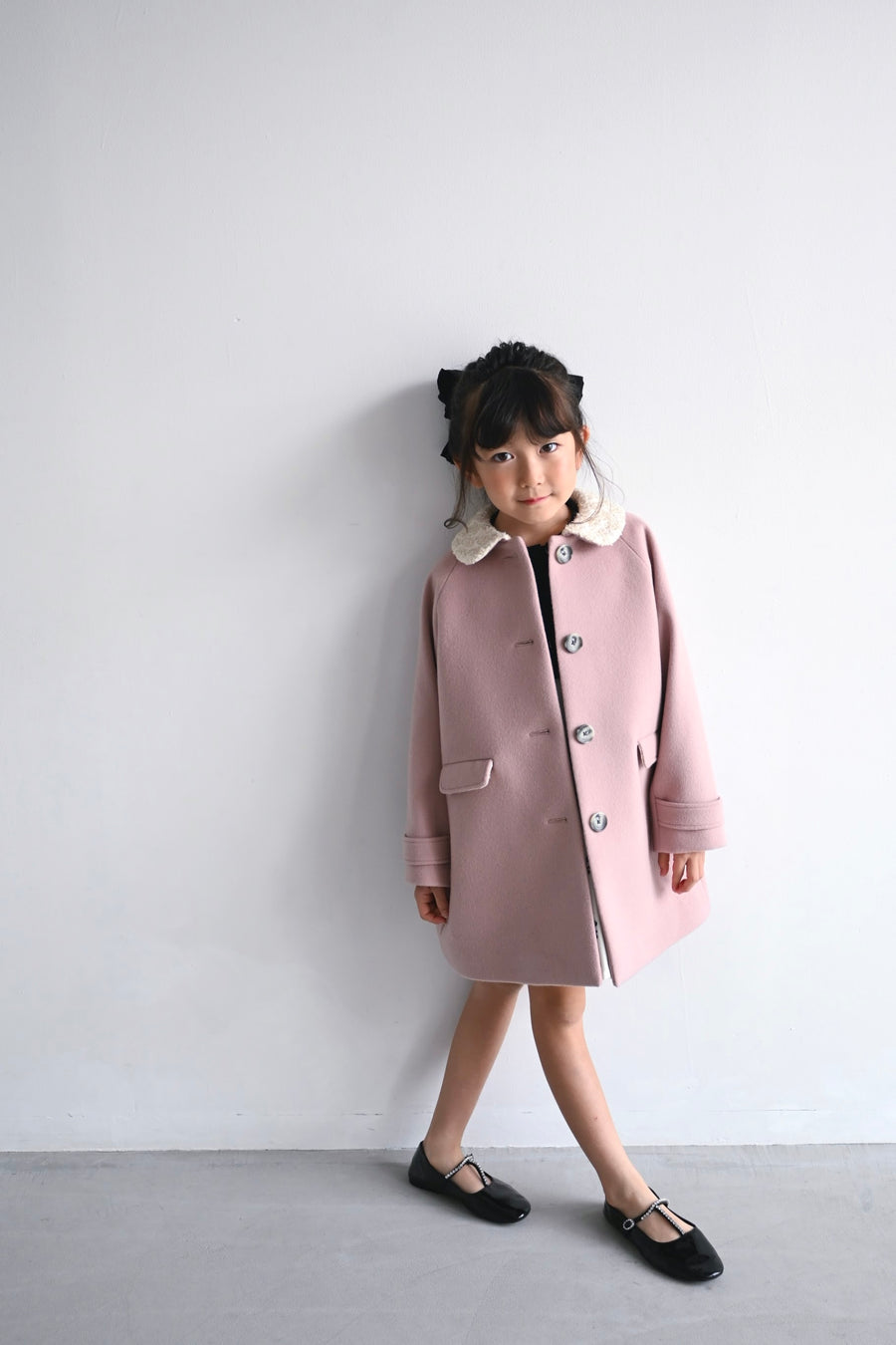 【ORDER】Tweed collar coat / pink