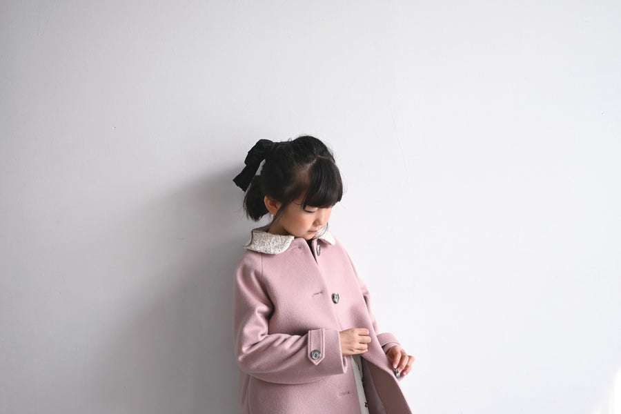 【ORDER】Tweed collar coat / pink