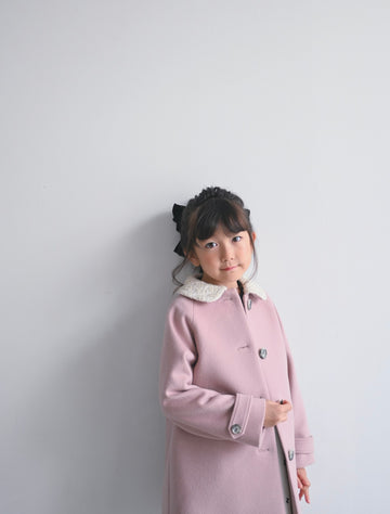 【ORDER】Tweed collar coat / pink