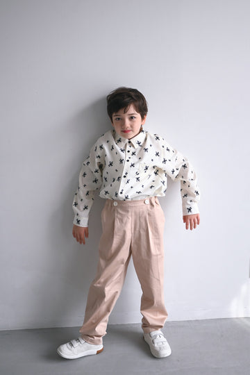 【ORDER】Cotton satin striped pants.      black/pink