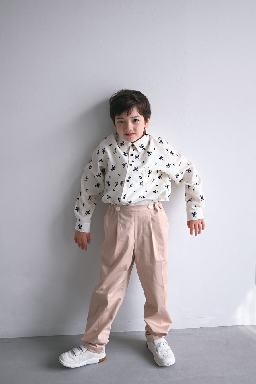 【ORDER】Cotton satin striped pants.      black/pink