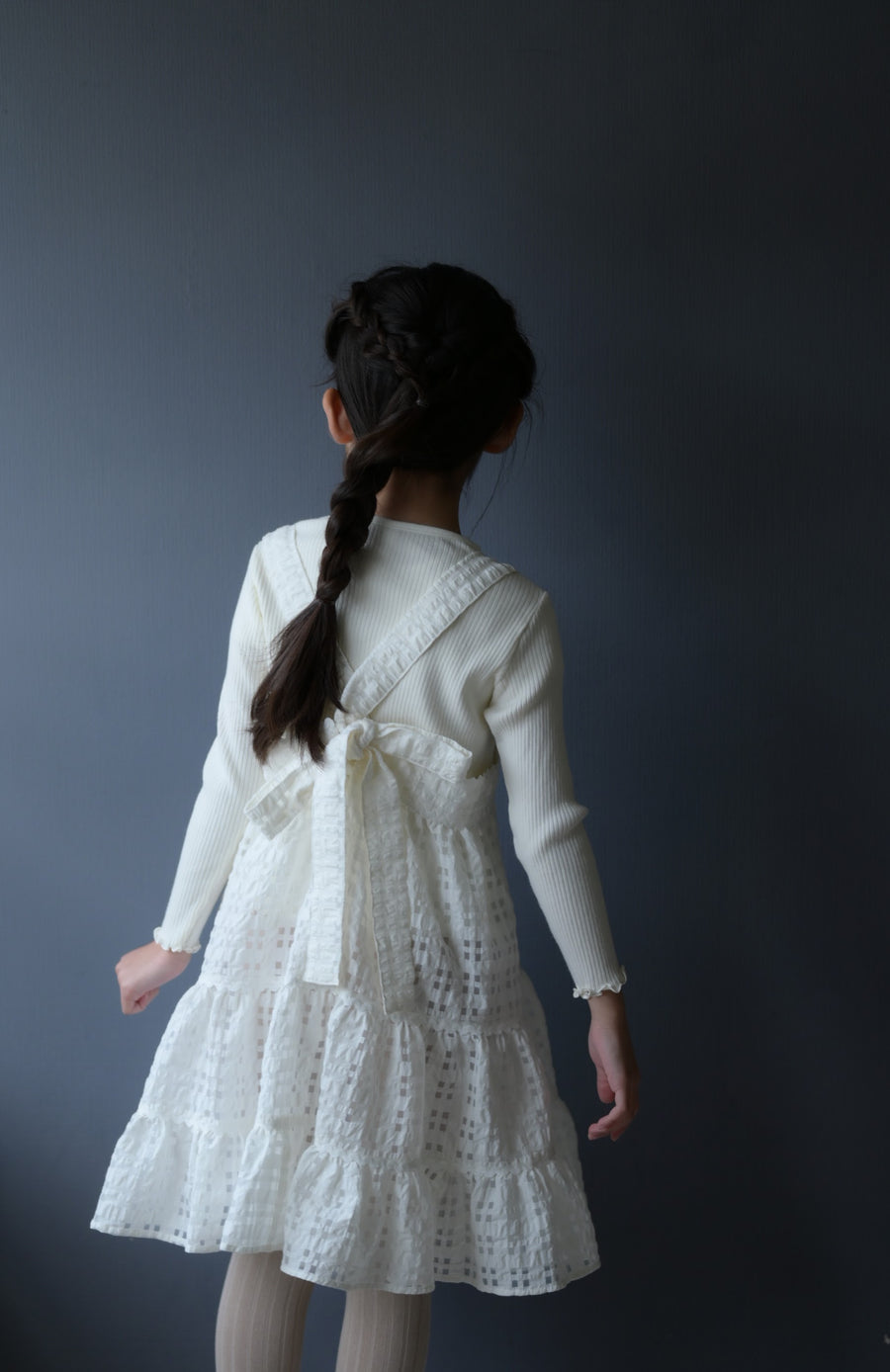 【ORDER】Check organdy skirt / white