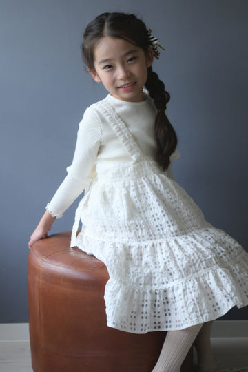 【ORDER】Check organdy skirt / white