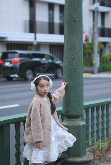 【SAMPLE SALE 11月9日21時〜販売開始】Fur long jacket / beige　120