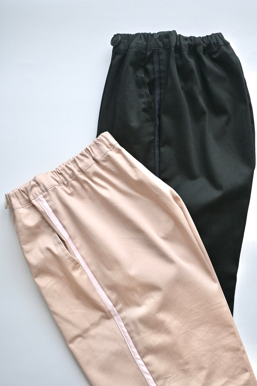 【ORDER】Cotton satin striped pants.      black/pink