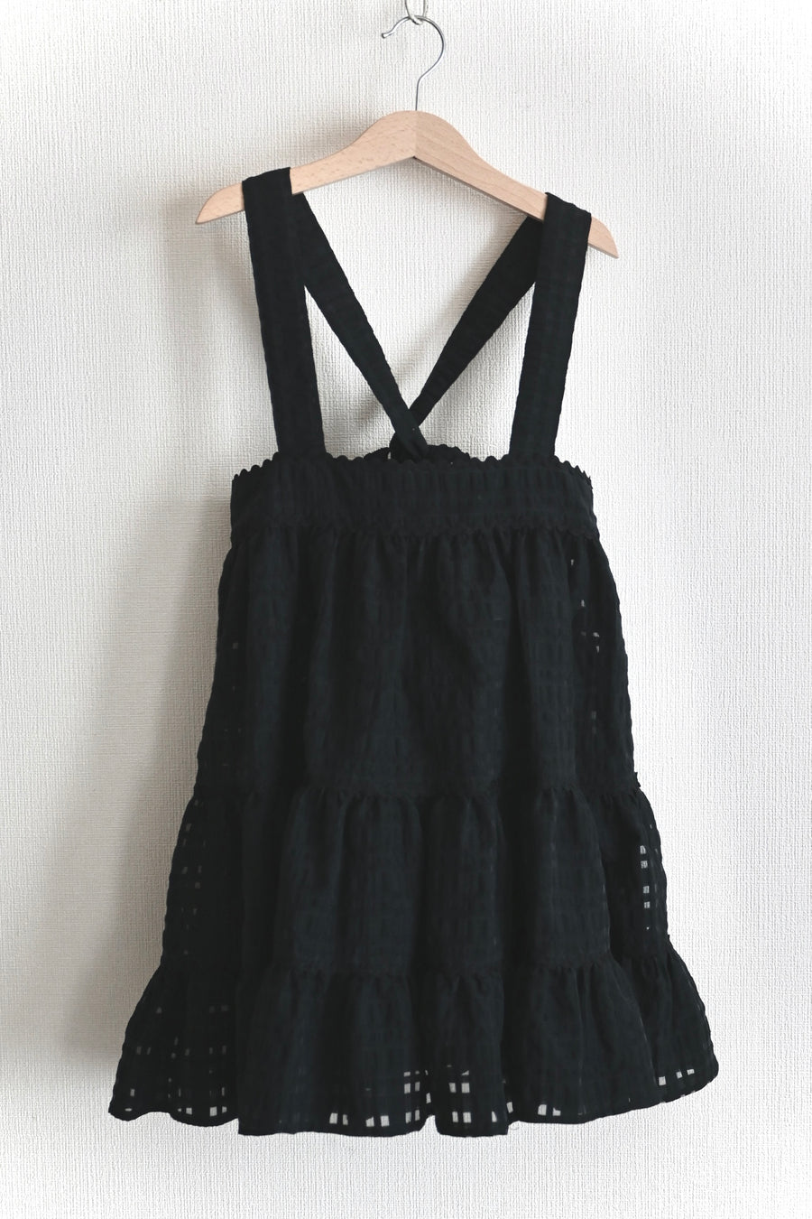 【ORDER】Check organdy skirt / black