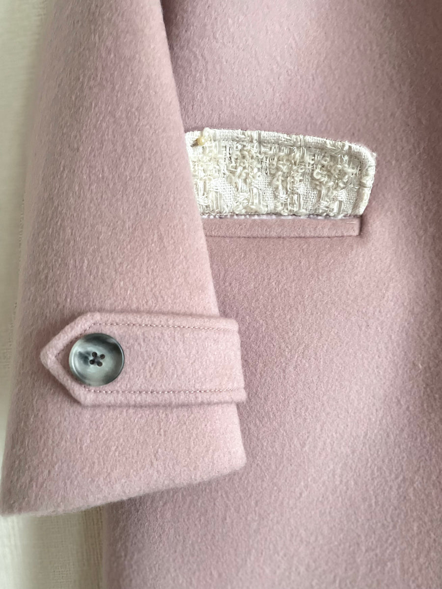 【ORDER】Tweed collar coat / pink