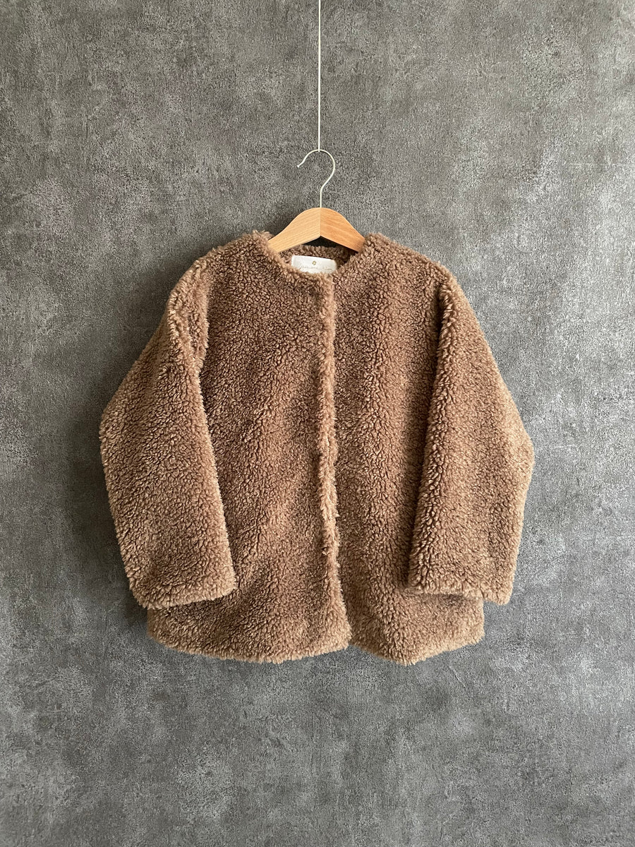 Fur long jacket / brown
