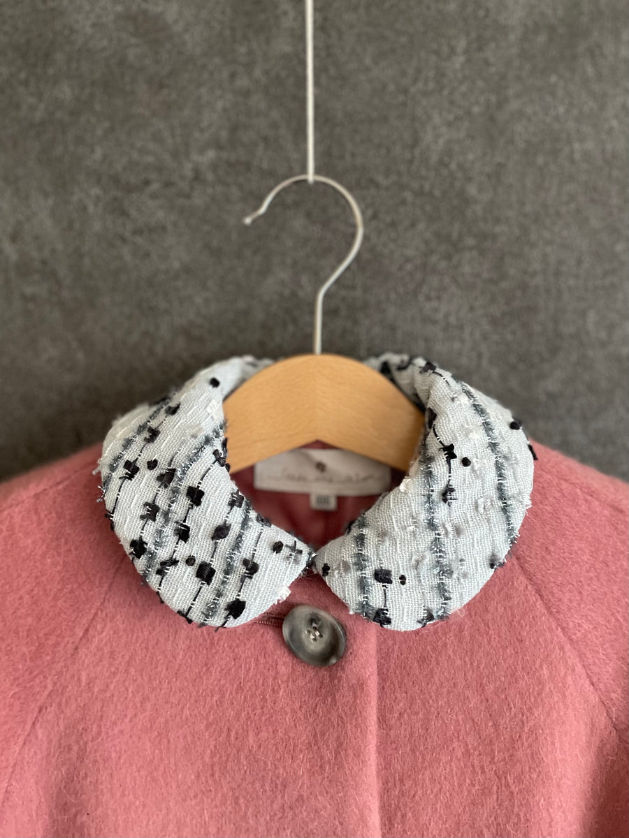 Tweed collar coat / pink