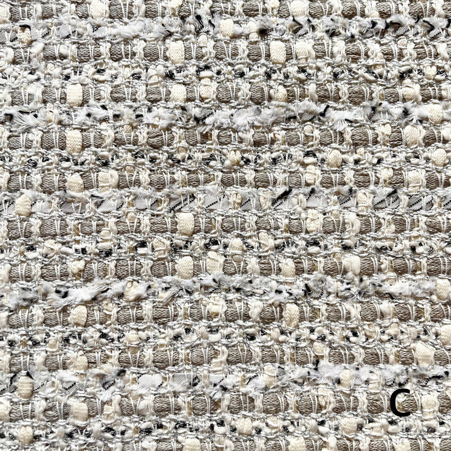 Tweed collar coat / beige