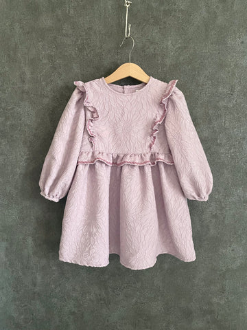 Flower jacquard  dress / pink