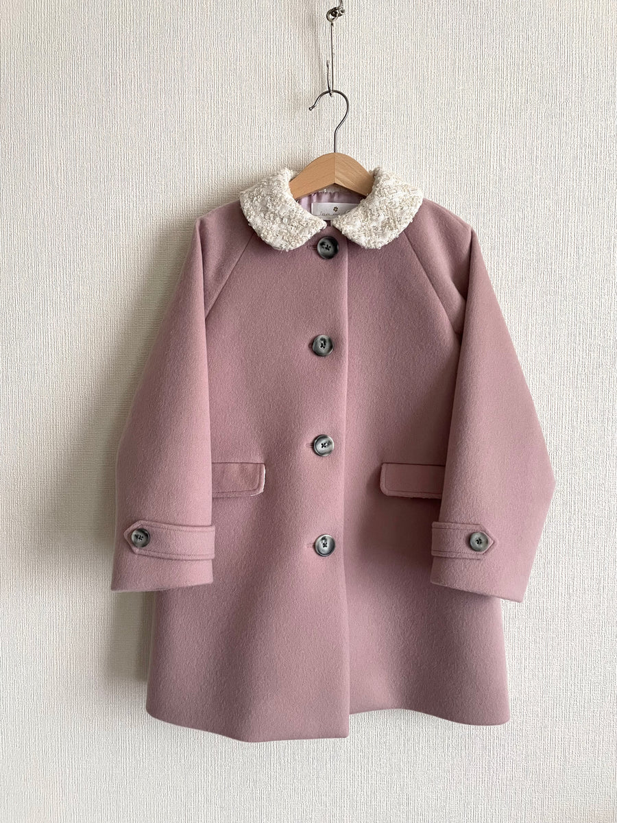 【ORDER】Tweed collar coat / pink